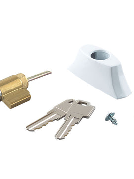 Sliding Patio Door Lock Assembly Key Cylinder and Housing (LOCKSET-16-323)