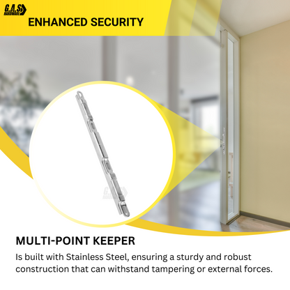 Sliding Glass Door Multi-Point Keeper for 2 Point Mortise Lock | Keeper Replacement for Mortise Lock 2 Point - Stainless Steel - Garage and Sliding Door Hardware