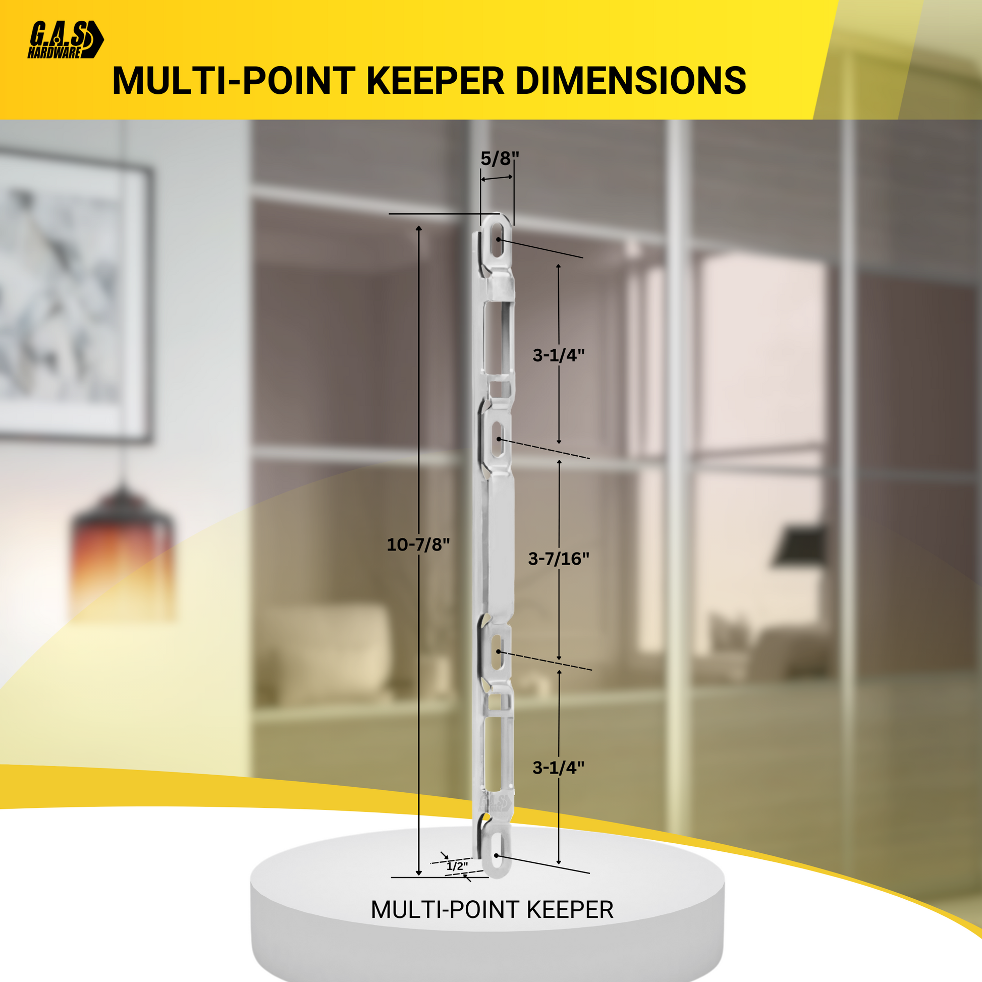 Sliding Glass Door Multi-Point Keeper for 2 Point Mortise Lock | Keeper Replacement for Mortise Lock 2 Point - Stainless Steel - Garage and Sliding Door Hardware