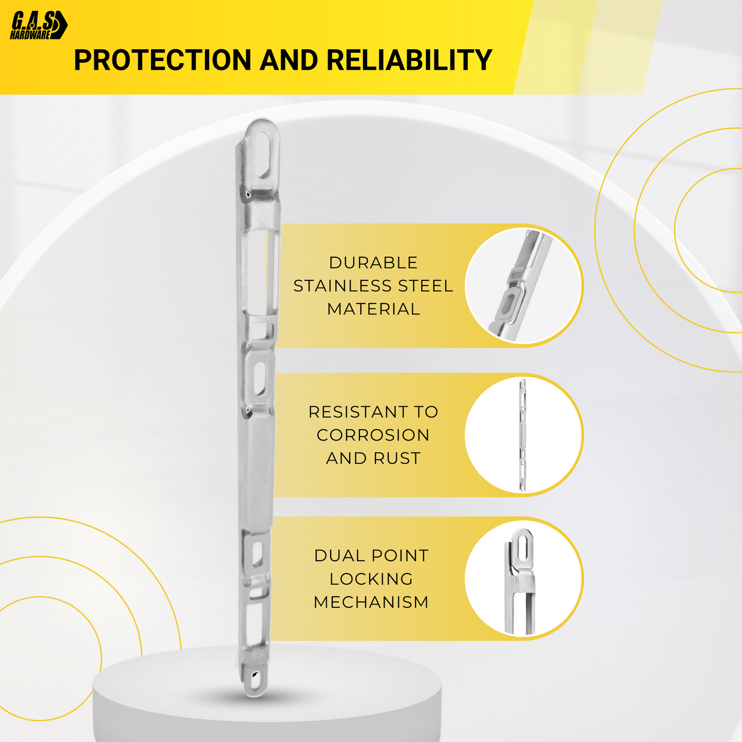 Sliding Glass Door Multi-Point Keeper for 2 Point Mortise Lock | Keeper Replacement for Mortise Lock 2 Point - Stainless Steel - Garage and Sliding Door Hardware