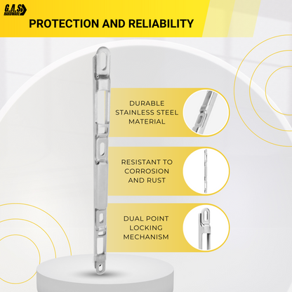 Sliding Glass Door Multi-Point Keeper for 2 Point Mortise Lock | Keeper Replacement for Mortise Lock 2 Point - Stainless Steel - Garage and Sliding Door Hardware