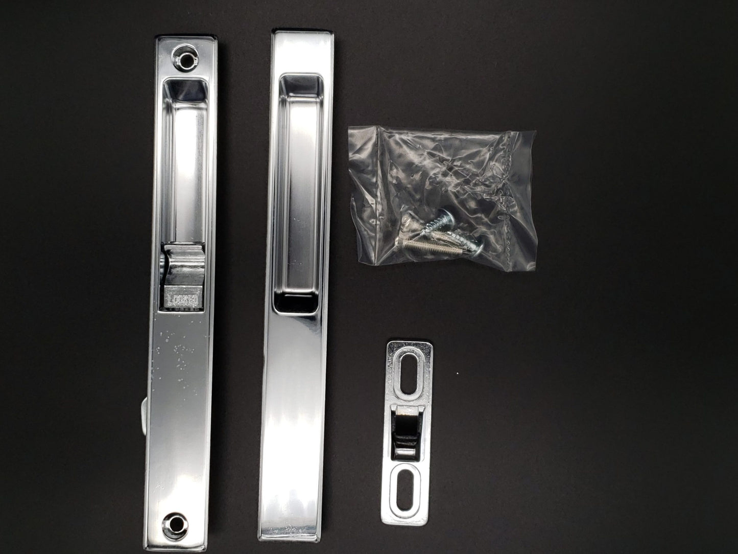 (DL-501) Flush Mount Single Lock Set for Sliding Doors, 6-5/8" Hole Space - Garage and Sliding Door Hardware