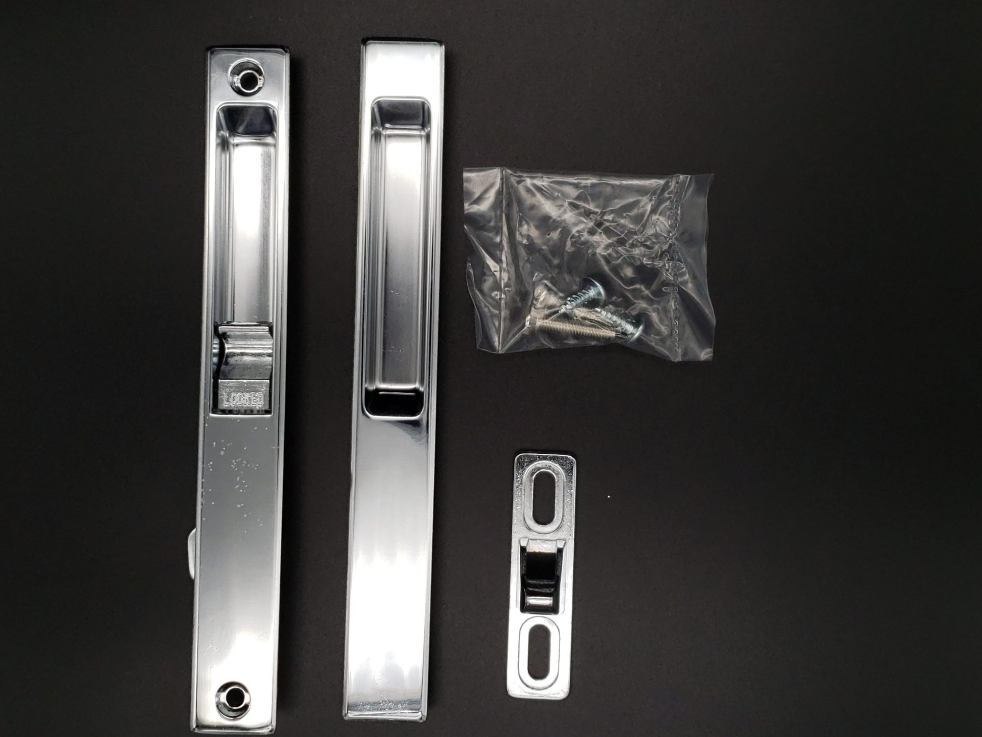 (DL-501) Flush Mount Single Lock Set for Sliding Doors, 6-5/8" Hole Space - Garage and Sliding Door Hardware