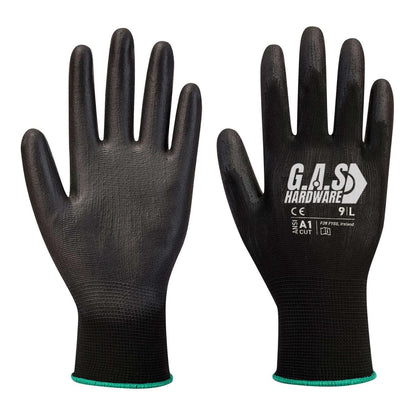Work Gloves MicroFoam Nitrile Coated-1 Pair, Black - Garage and Sliding Door Hardware