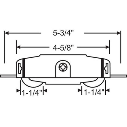 P.E. Roller for Sliding Glass Doors with Stainless Steel Wheel - Load Capacity 350 LBS - Garage and Sliding Door Hardware