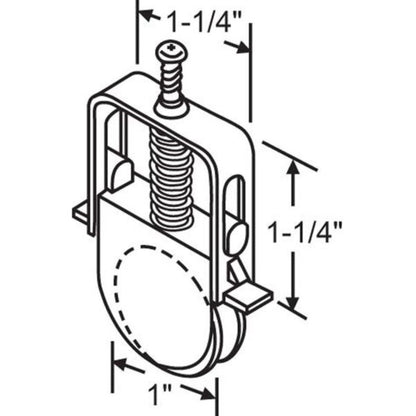 Columbia Sliding Screen Door Roller, Nylon Wheel | Screen Door Roller Assembly, Thin, 1 inch Nylon Ball Bearing Wheel with Metal Housing (SR-343) - Garage and Sliding Door Hardware