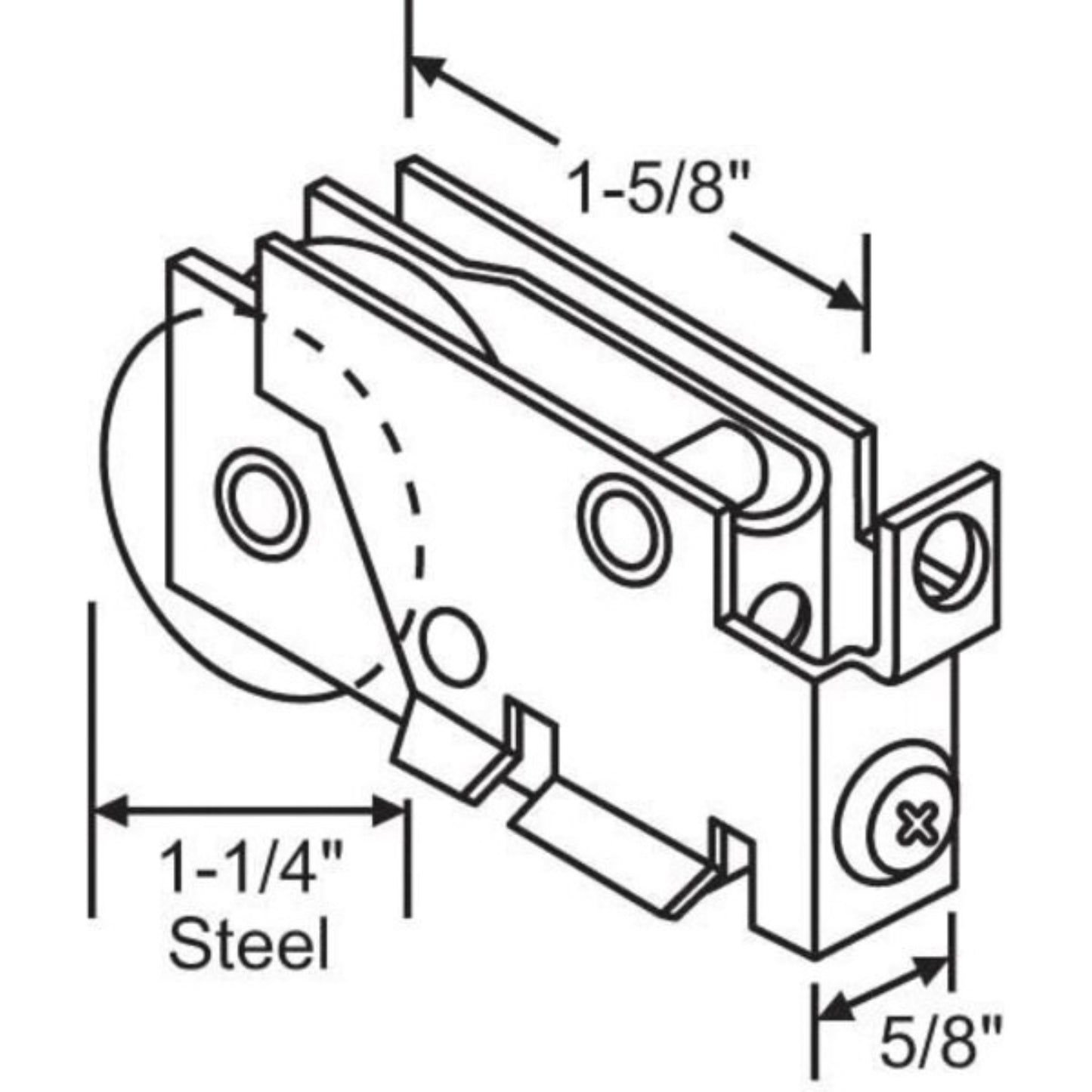 Sliding Door Roller with Precision Bearing Wheels | Roller Replacement for Patio Glass Door Repair (DR-172) - Garage and Sliding Door Hardware