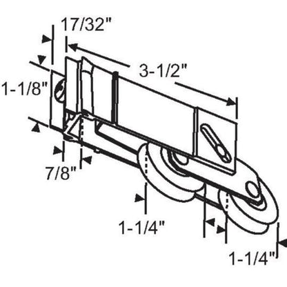 (DR-252-SP) Thermalume Tandem Roller with Precision Steel Wheel - Garage and Sliding Door Hardware