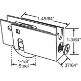 Adjustable Sliding Patio Glass Door Roller Assembly Replacement 1-1/8 in. Steel, U-Tab Ball Bearing Roller Assembly - Garage and Sliding Door Hardware