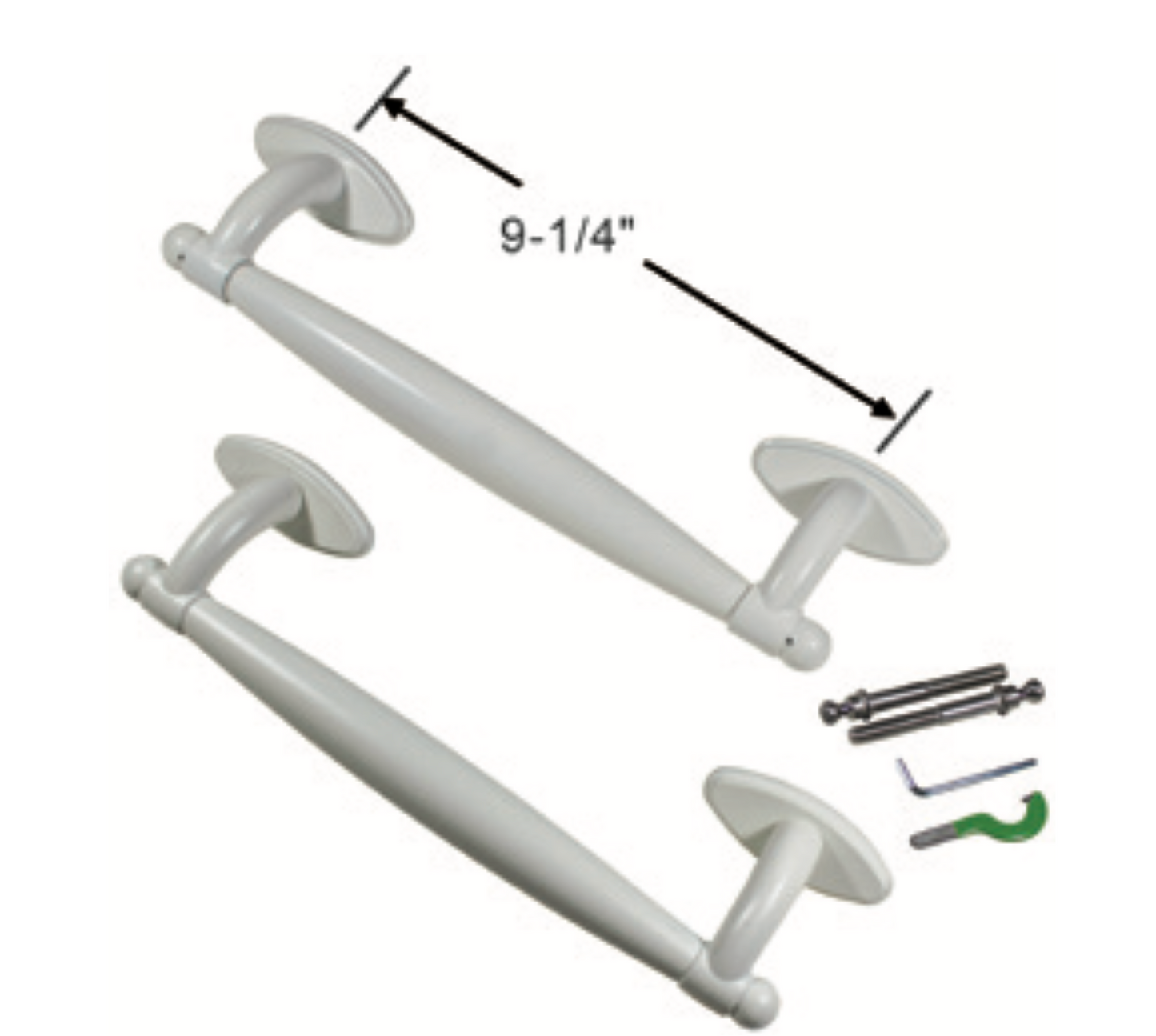 (DH-646-W) Windoor Sliding Patio Door Handle Set, Color: White - Garage and Sliding Door Hardware
