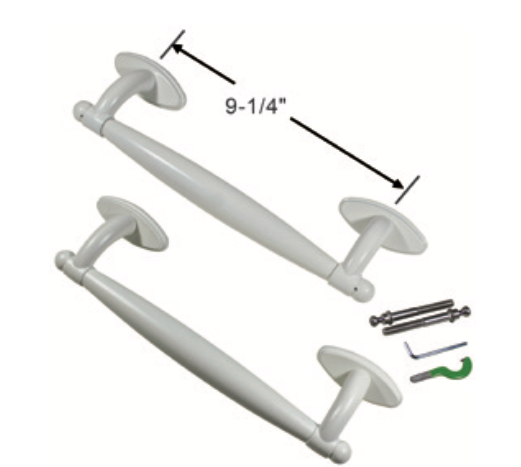 (DH-646-W) Windoor Sliding Patio Door Handle Set, Color: White - Garage and Sliding Door Hardware