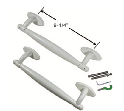 (DH-646-W) Windoor Sliding Patio Door Handle Set, Color: White - Garage and Sliding Door Hardware