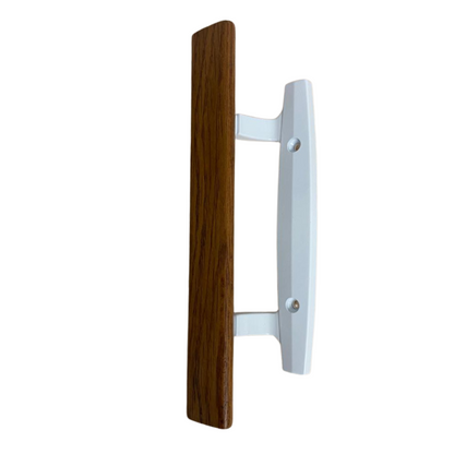 (DH-207-W) Wood Grip Pull Handle for Sliding Door, 3-15/16" Hole Space - White - Garage and Sliding Door Hardware