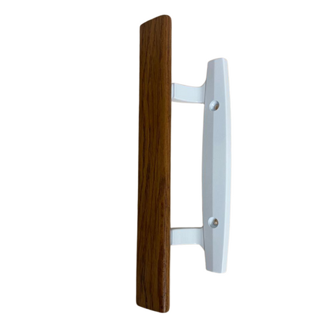 (DH-207-W) Wood Grip Pull Handle for Sliding Door, 3-15/16" Hole Space - White