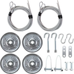 Garage Door Extension Bundle Kit with cables, pulleys, bolts and nuts for 8’ Feet Door - Garage and Sliding Door Hardware