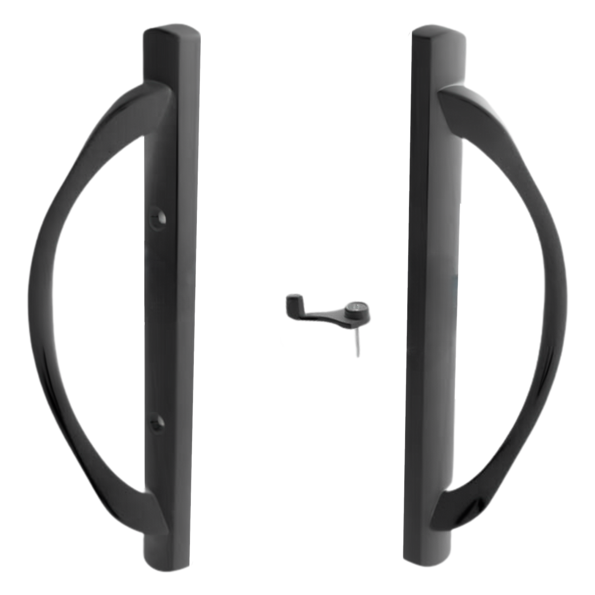 (DH-588-B) Amesbury Truth Handle Set For Doors, 3-15/16" Hole Space- BLACK - Garage and Sliding Door Hardware