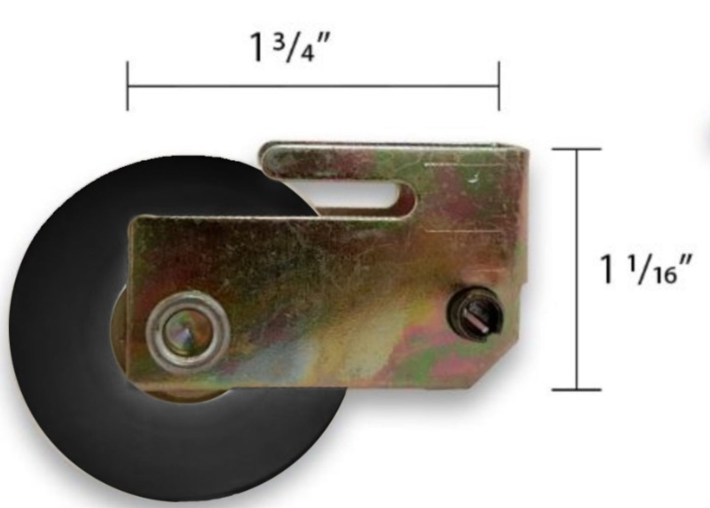 (DR-145-W) Look Corner Roller for Sliding Doors, Without Casing. - Garage and Sliding Door Hardware