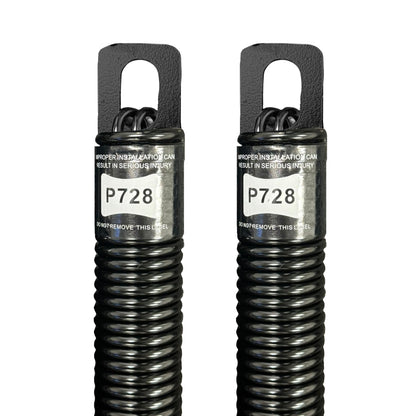 (P728) 28 in. Plug-End Extension Spring (0.177 in. No. 7 Wire) (PAIR) - Garage and Sliding Door Hardware
