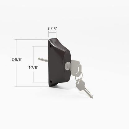 Sliding Patio Door Lock Assembly Key Cylinder and Housing (LOCKSET-16-323)