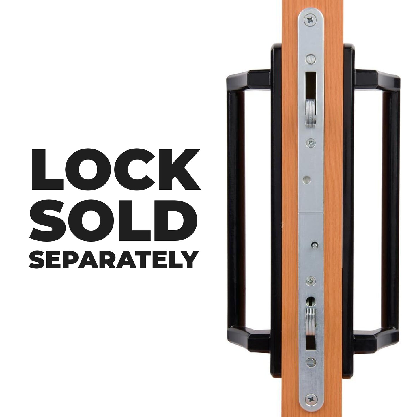 PGT 10" Black Sliding Door Handle Set w/ 3-7/8" Hole Spacing - Garage and Sliding Door Hardware