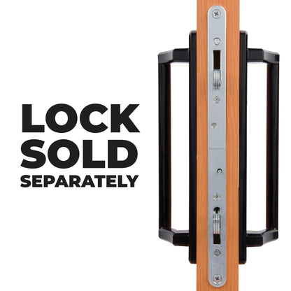 PGT 10" Black Sliding Door Handle Set w/ 3-7/8" Hole Spacing - Garage and Sliding Door Hardware