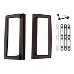 9" CGI / PGT Sliding Glass Patio Door Surface Mount Handle + Thumb Latch Lever, Screws, and Keepers - 4-15/16" Hole Spacing - Garage and Sliding Door Hardware