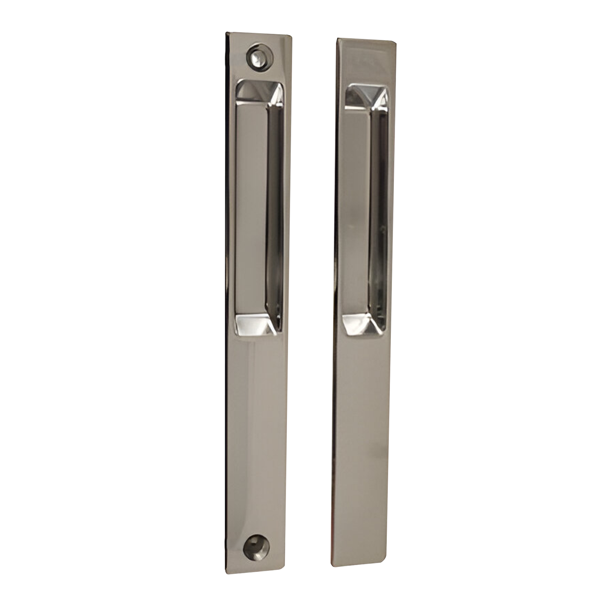 Sliding Patio Glass Door Flush Mount Dummy Handle, 6-5/8" Hole Spacing - No Lock - Garage and Sliding Door Hardware