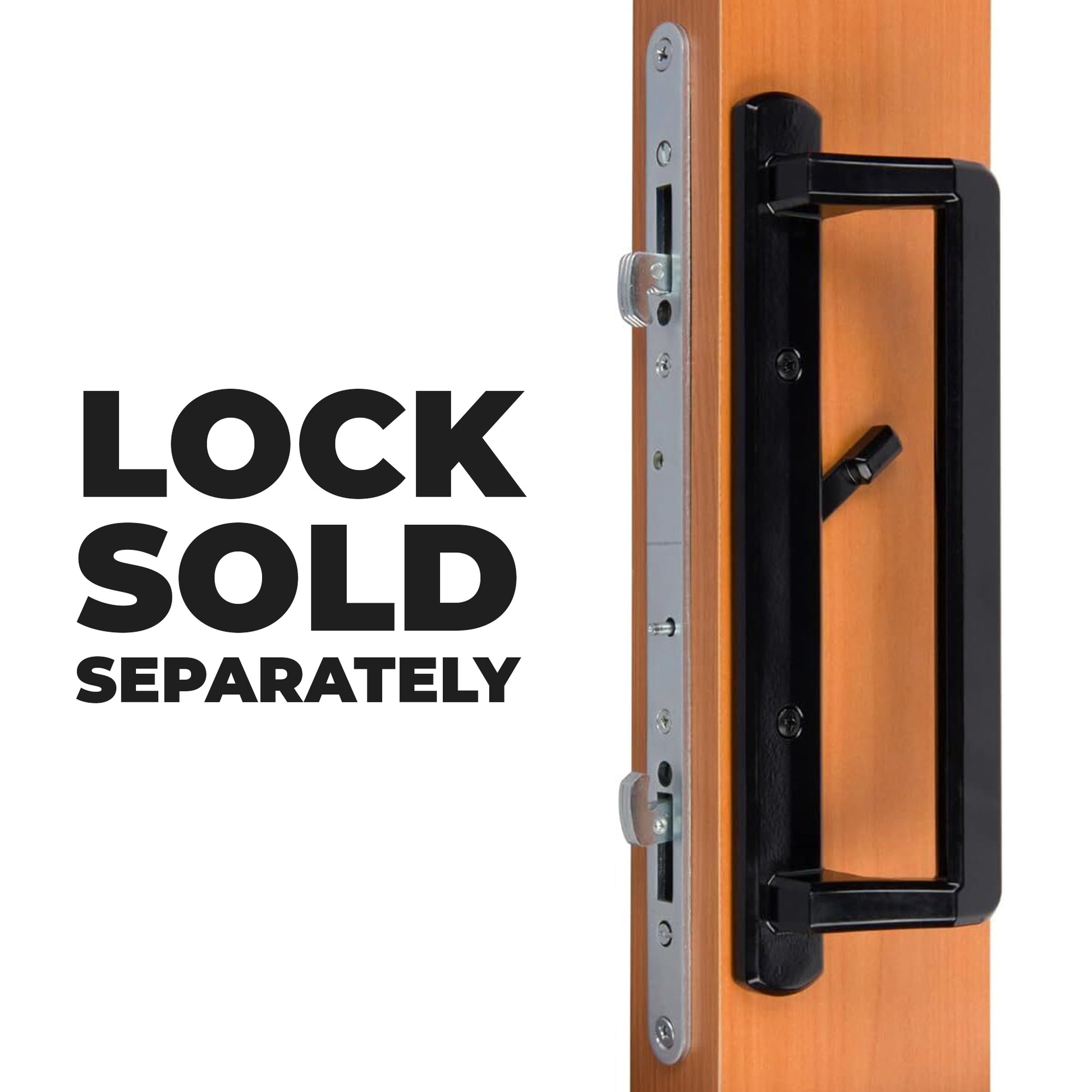 PGT 10" Black Sliding Door Handle Set w/ 3-7/8" Hole Spacing - Garage and Sliding Door Hardware