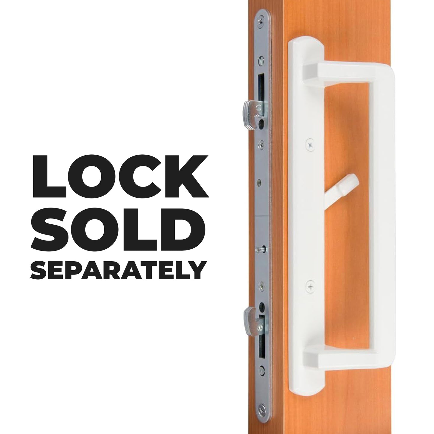 PGT 10" White Sliding Door Handle Set w/ 3-7/8" Hole Spacing - Garage and Sliding Door Hardware