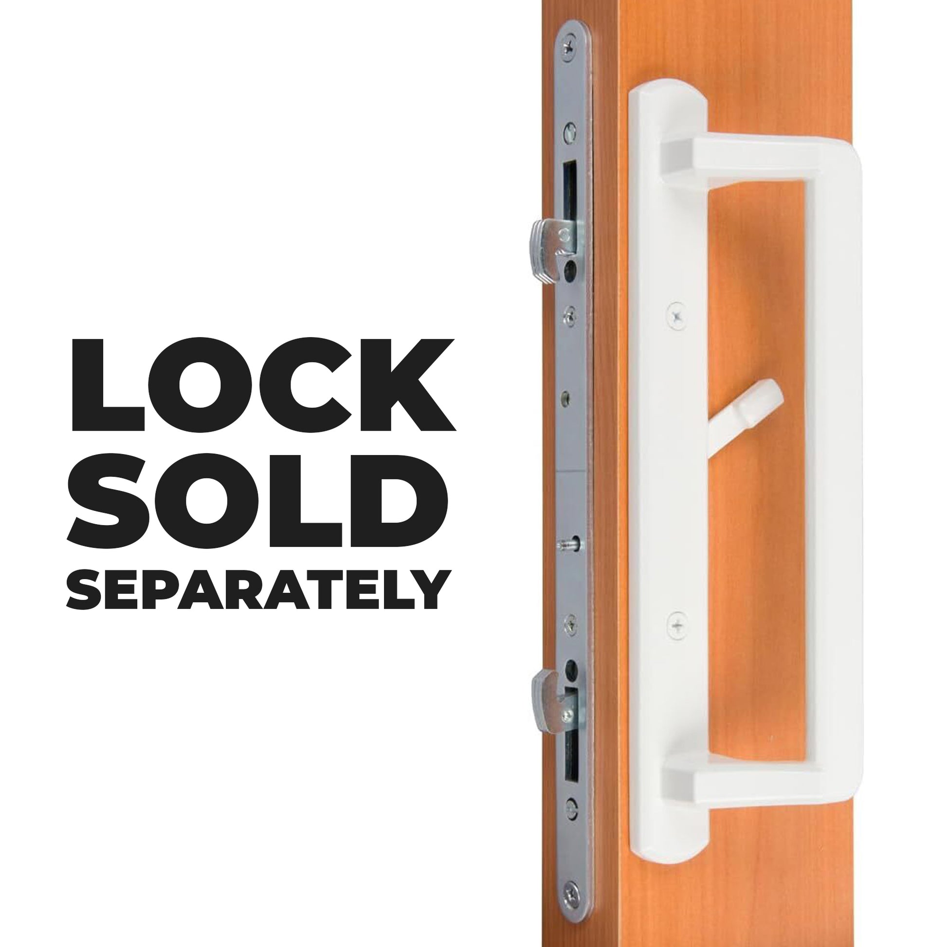 PGT 10" White Sliding Door Handle Set w/ 3-7/8" Hole Spacing - Garage and Sliding Door Hardware