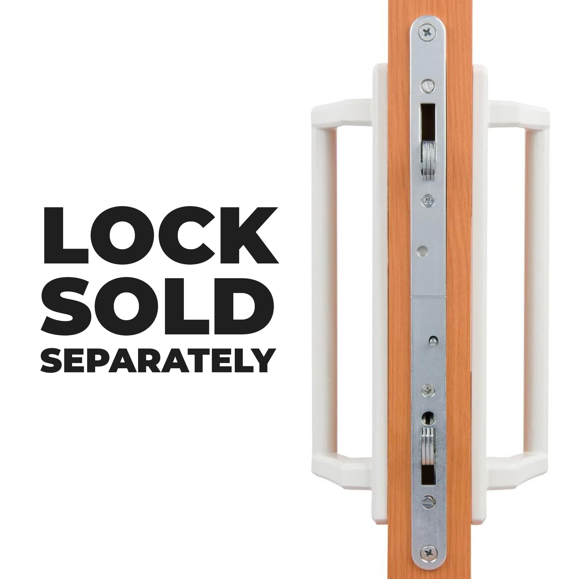 PGT 10" White Sliding Door Handle Set w/ 3-7/8" Hole Spacing - Garage and Sliding Door Hardware