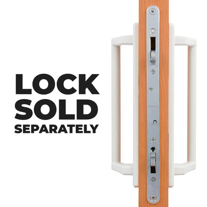 PGT 10" White Sliding Door Handle Set w/ 3-7/8" Hole Spacing - Garage and Sliding Door Hardware