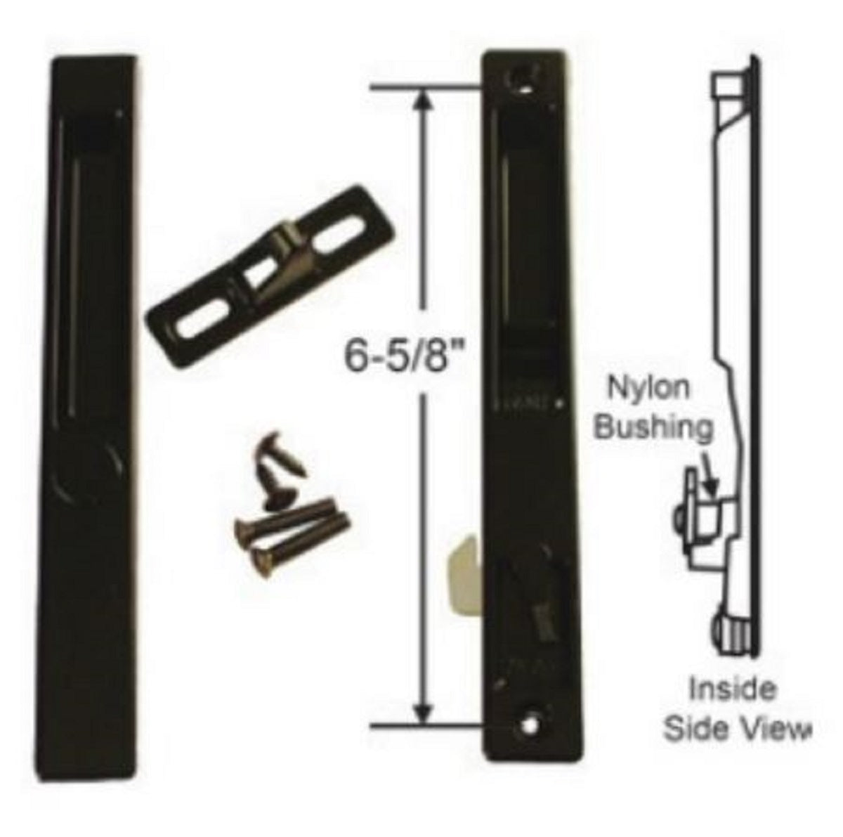 Sliding Glass Patio Door Handle Set, Flush Mount, Non-Keyed, 6-5/8" Screw Holes | Sliding Door Handle Replacement Hardware Repair Fix Sliding Door (DL-502) - Garage and Sliding Door Hardware