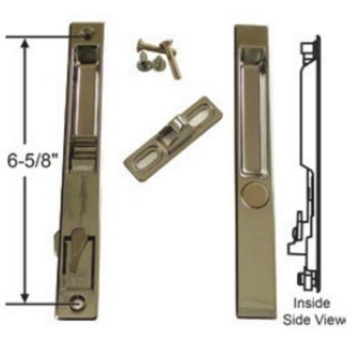 Sliding Glass Patio Door Handle Set, Flush Mount, Non-Keyed, 6-5/8" Screw Holes | Sliding Door Handle Replacement Hardware Repair Fix Sliding Door (DL-502) - Garage and Sliding Door Hardware