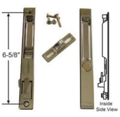 Sliding Glass Patio Door Handle Set, Flush Mount, Non-Keyed, 6-5/8" Screw Holes | Sliding Door Handle Replacement Hardware Repair Fix Sliding Door (DL-502) - Garage and Sliding Door Hardware