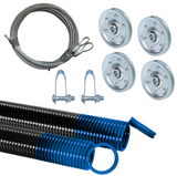 G.A.S. Hardware Heavy-Duty Double-Looped Garage Door Extension Springs Bundle with Springs, Pulleys, and Extension Cables for 7' Feet Garage Door | Garage Door Hardware Parts