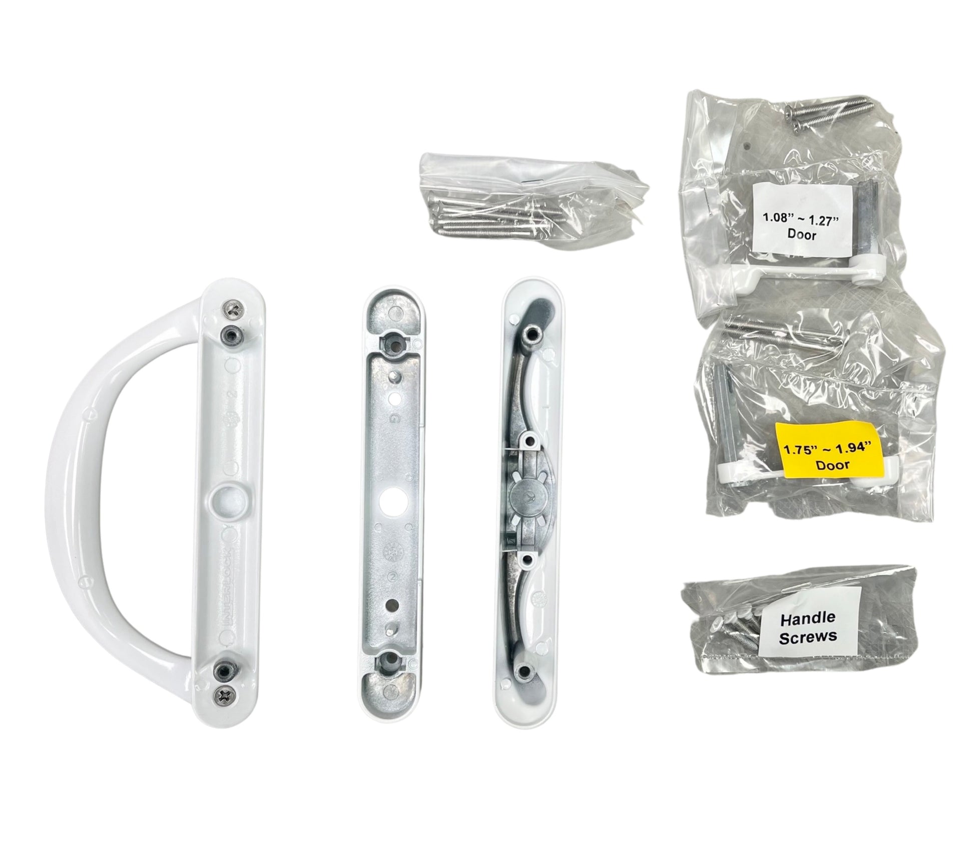 Involute Sliding Patio Door Handle Set - Handle Replacement Set for Patio Glass Screen Door Repair | Sliding Door Pull Handle Set Fits 4-15/16" Hole Spacing - Garage and Sliding Door Hardware