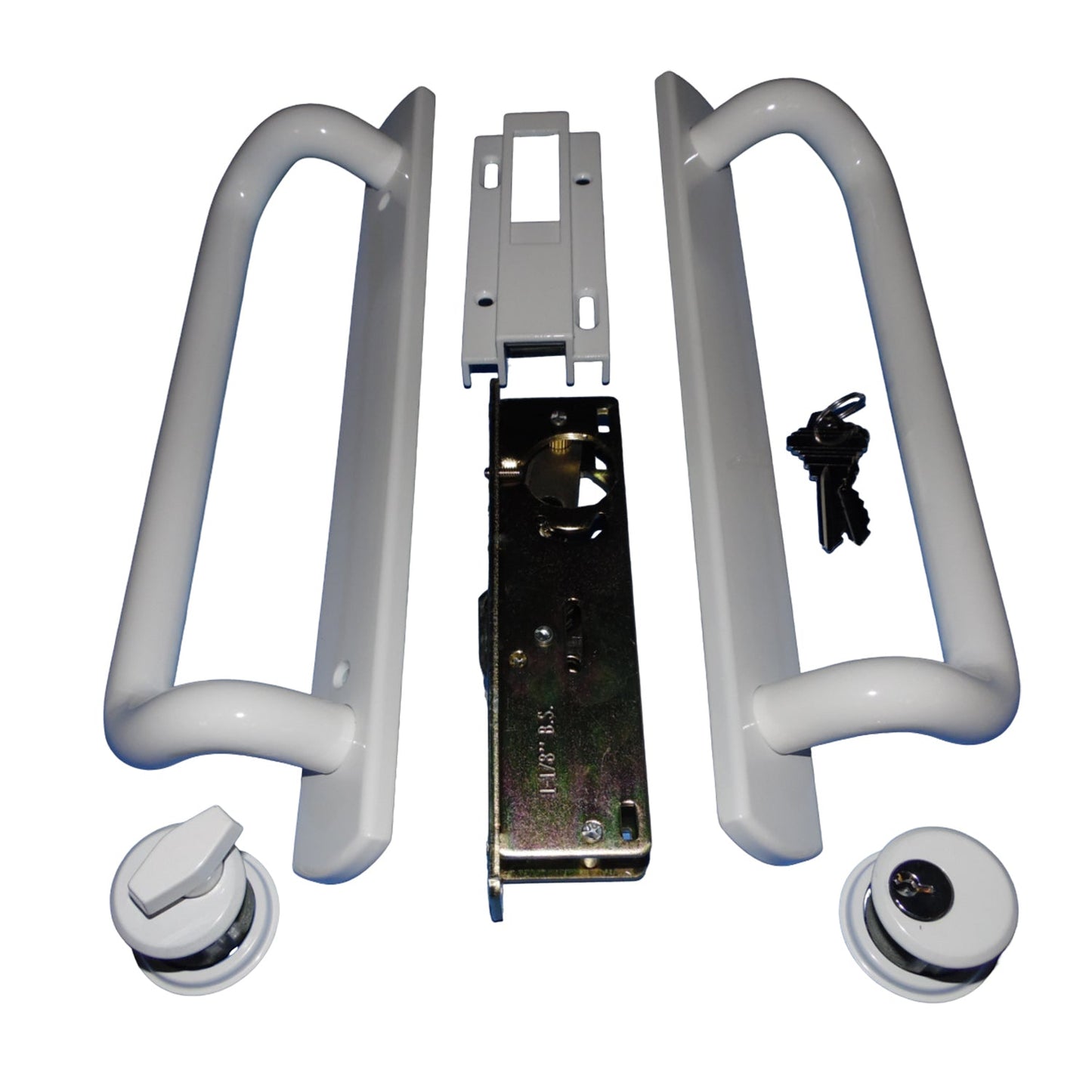 12.5" PGT 5400 Sliding Door Handle Set, Mortise Lock w/  Keys, 7-15/16" Hole Spacing (DH-489-WKA) - Garage and Sliding Door Hardware