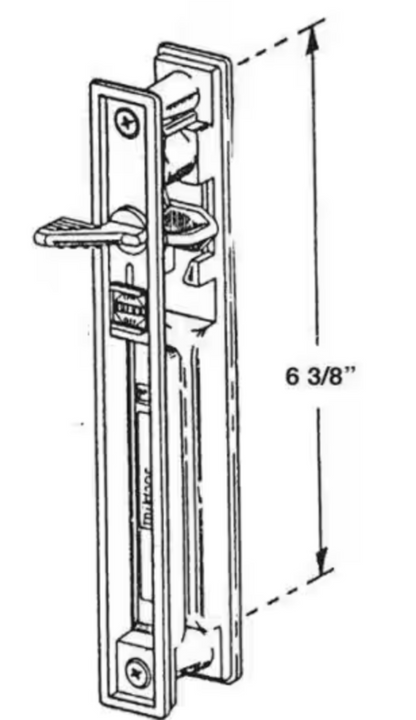 Sliding Glass Door Lock with 6-3/8 in. holes | Miller Flush Mount Handles For Patio Doors, Non-Keyed | Lock Replacement for Sliding Door Lock Repair (DL-175) - Garage and Sliding Door Hardware