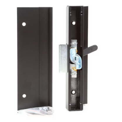 Diecast Sliding Door Handle Set Anodized Black – Extruded Aluminum Inside Pull Painted Black – Exterior Diecast Pull – Clamp Latch w/ Metal Activator | Patio Glass Screen Door Handle (DH-250) - Garage and Sliding Door Hardware