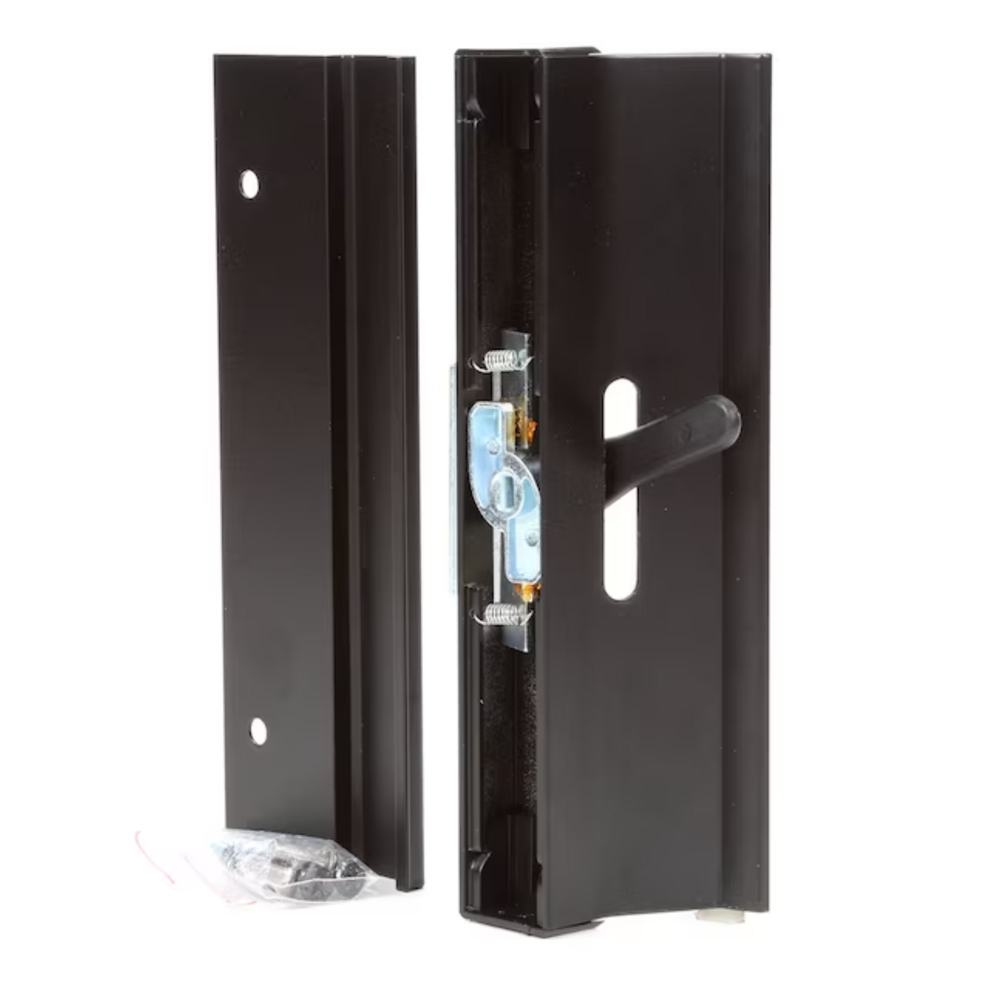 Diecast Sliding Door Handle Set Anodized Black – Extruded Aluminum Inside Pull Painted Black – Exterior Diecast Pull – Clamp Latch w/ Metal Activator | Patio Glass Screen Door Handle (DH-250) - Garage and Sliding Door Hardware