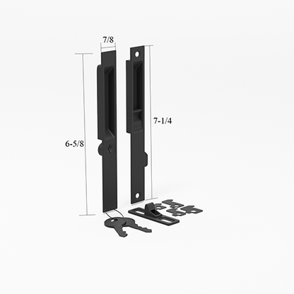 Flush Mount Single KEYED Lock Set for Sliding Doors, 6-5/8" Hole Space DL-501-WITH-KEY - Garage and Sliding Door Hardware