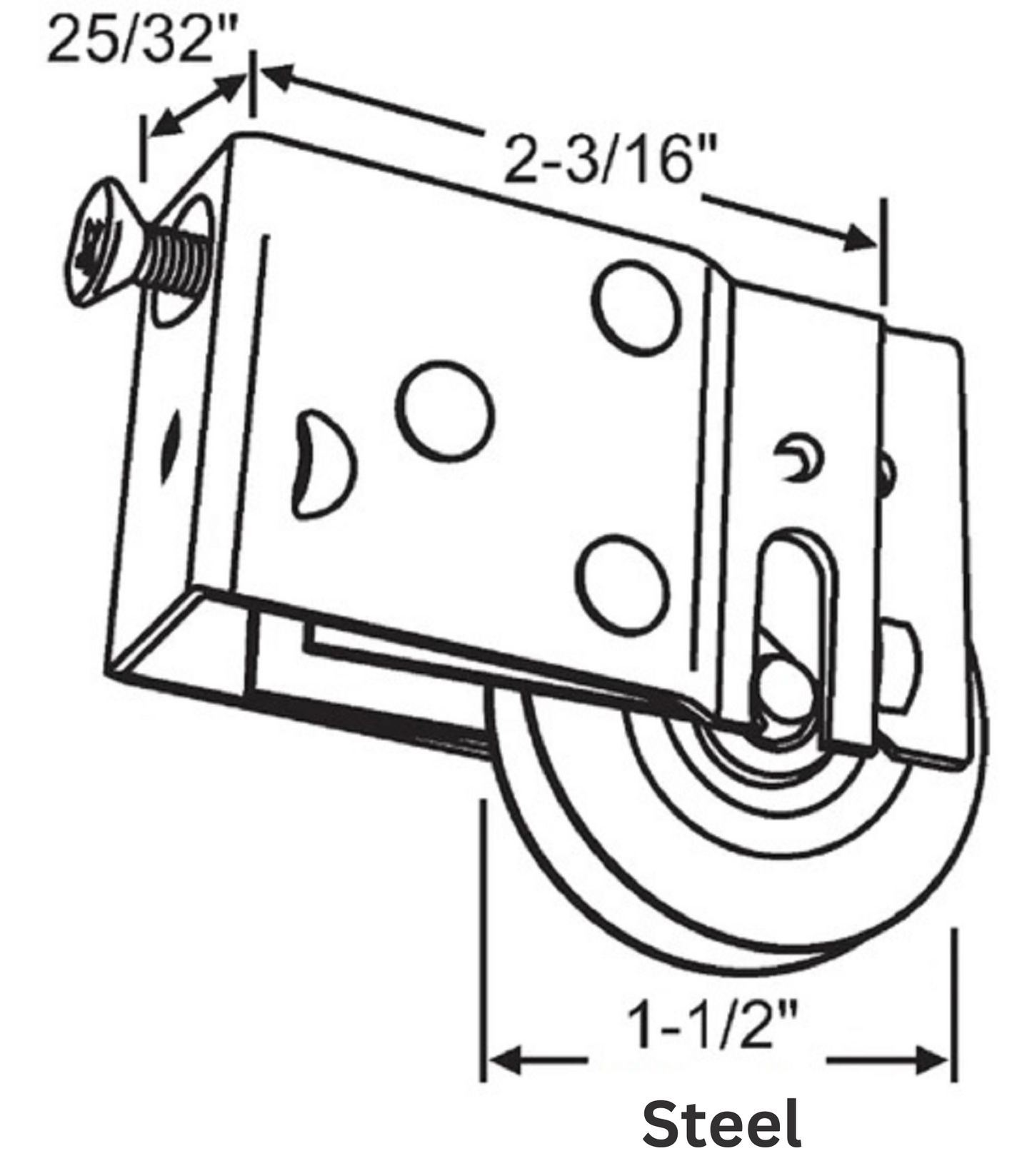 (DR-127-SP) Lumidor Roller for Sliding Glass Doors
