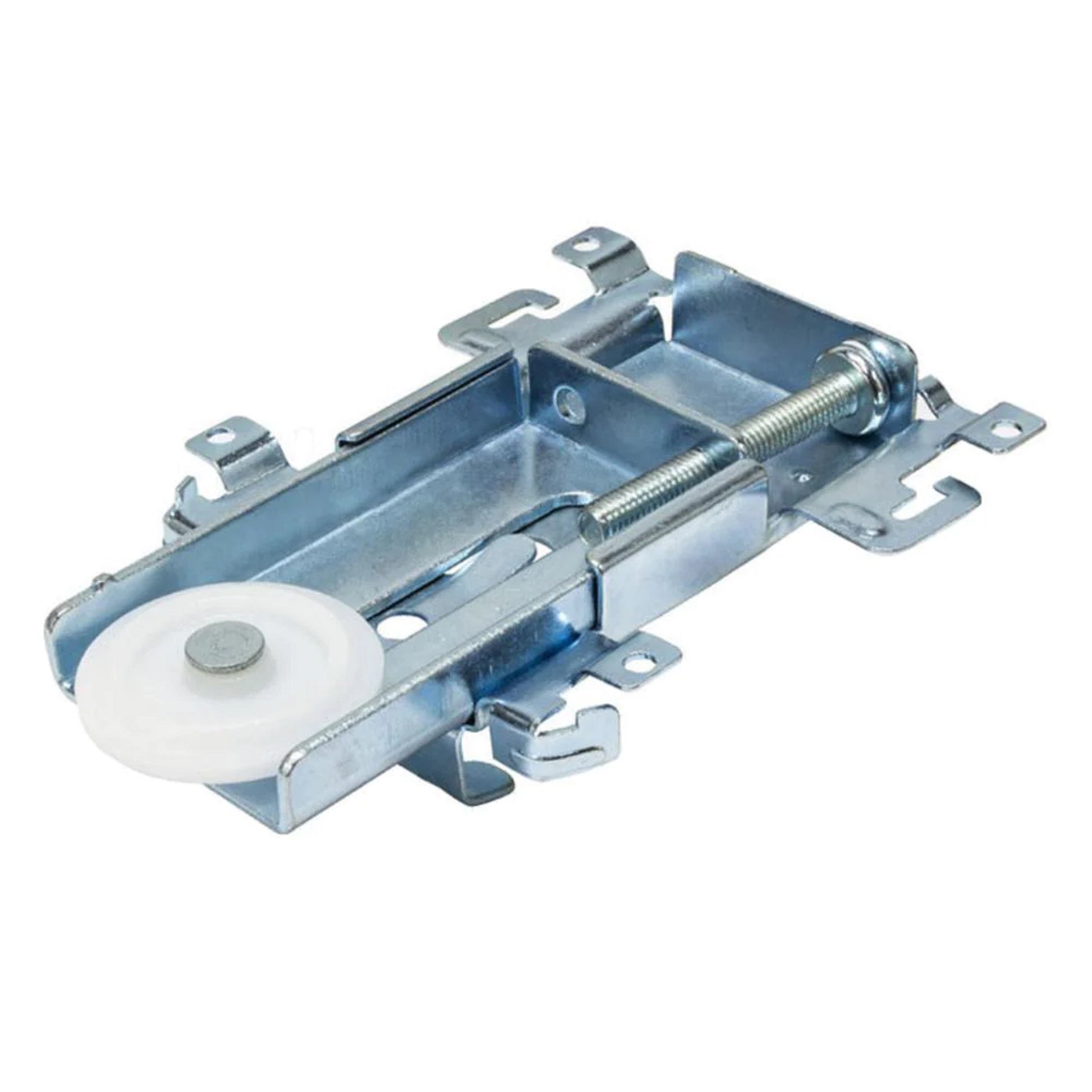 G.A.S. Hardware Steel-Framed Mirror Bottom Closet Door Roller Assembly Convex 1-7/16" Wheels | Roller Replacement for Closet Mirror Wardrobe Doors | Nylon Flat Roller Wheels (DR-11827) - Garage and Sliding Door Hardware