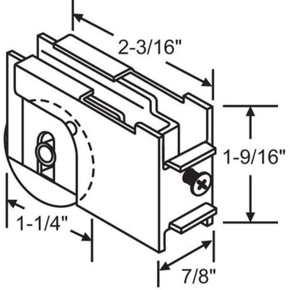 Peachtree Patio Door Roller Assembly With Steel Wheel | Roller Replacement for Sliding Glass Door Repair | Fix and Repair Sliding Door Wheel Roller (DR-129) - Garage and Sliding Door Hardware