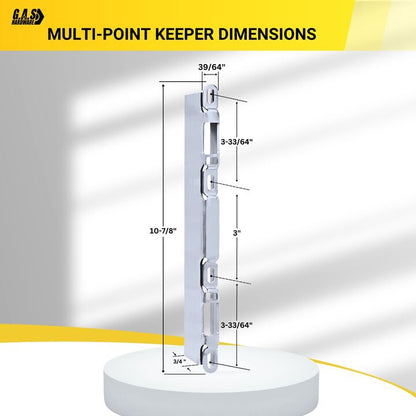 Sliding Glass Door Multi-Point Door Keeper 10-7/8" H x 3/4" - Two Point Keeper Replacement for Patio Glass Door Mortise Lock - Garage and Sliding Door Hardware