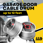 Overhead Garage Door Cable Drums Replacement for up to 12' High Door, Standard Lift, Pair (Left and Right) | Garage Door Drums Extension Repair | Fix Up to 12' Feet Garage Door Cable Drum Up