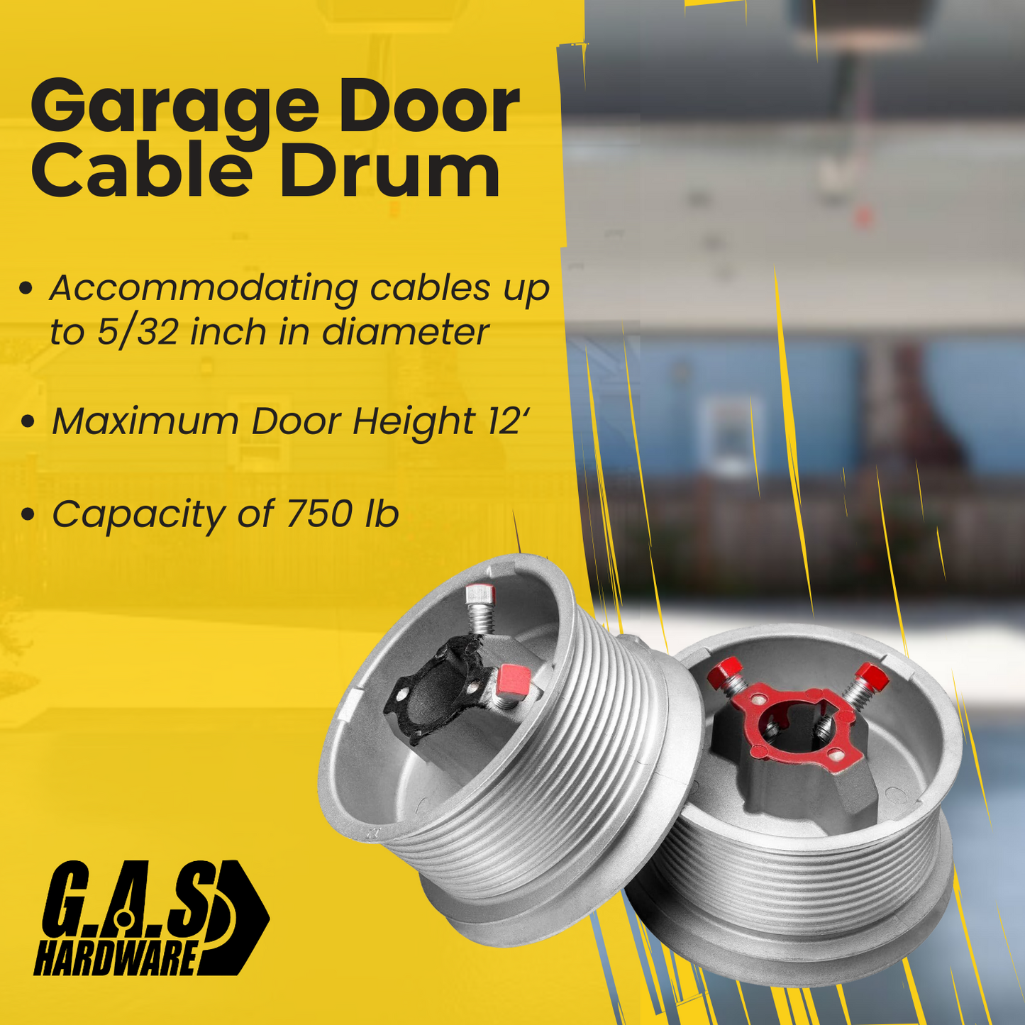 Overhead Garage Door Cable Drums Replacement for up to 12' High Door, Standard Lift, Pair (Left and Right) - Garage and Sliding Door Hardware
