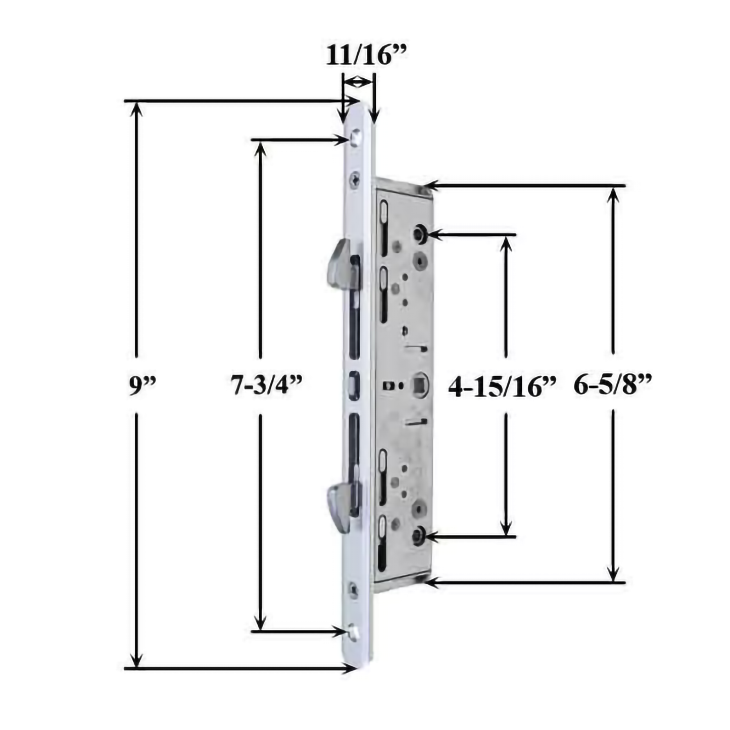 (DL-460) Roto 2 Point Mortise Lock For Sliding Door