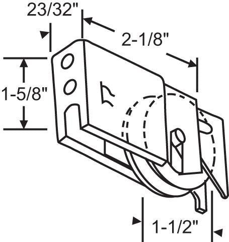 (DR-128-SP) Keller Harcar Roller for Sliding Glass Doors